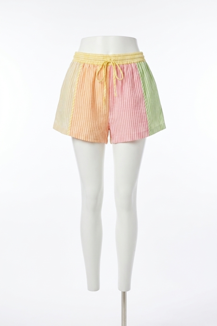 NEW ENGLISH FACTORY candy stripe shorts in light orange